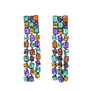 Vintage Jeweled Fringe Earrings